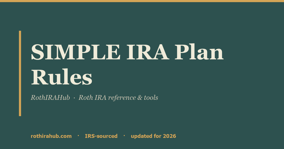 SIMPLE IRA Rules: 2026 Limits & Roth | RothIRAHub